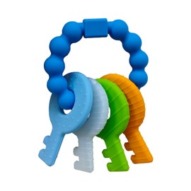 Baby Keys Teether Toys,Silicone Teething Toys for 18+ Months,Teething Keys Toy for Infants-Soft & Raised Texture to Soothe Gums,BPA Free (4Colors)