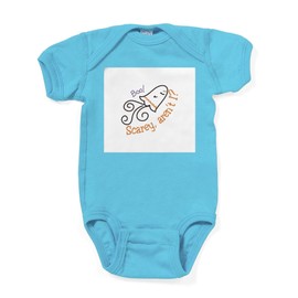 CafePress Boo! SCAREY, Arent I? Cute Baby Bodysuit Romper Dark Turquoise