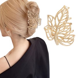 Fall Hair Clips for Women Metal Gold Hollow Maple Leaf Design Hair Claw Clips Fall Leaves Hair Accessories for Thanksgiving Day Elegant Gold Hair Clip Hair Barrettes for Hair Styling Hair Supplies