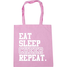 Hippowarehouse Eat Sleep Cheer Repeat Cheerleading Tote Shopping Gym Beach Bag 42cm x38cm, 10 litres