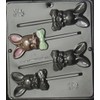 Easter Bunny with Bow Lollipop Chocolate Candy Mold Easter 880