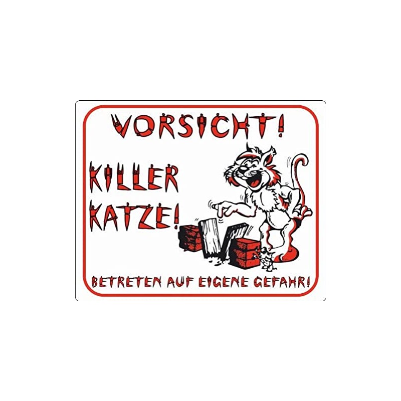 Nobby 93297 Warning Sign Caution Killer Cat
