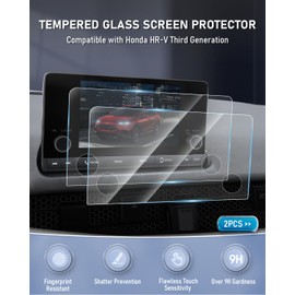 Mixsuper Liner 2Pcs Tempered Glass Screen Protector for 2023-2024 2025 2026 Honda HR-V 7inch Touchscreen Display Navigation Screen Cover 9H Hardness for HRV Accessories