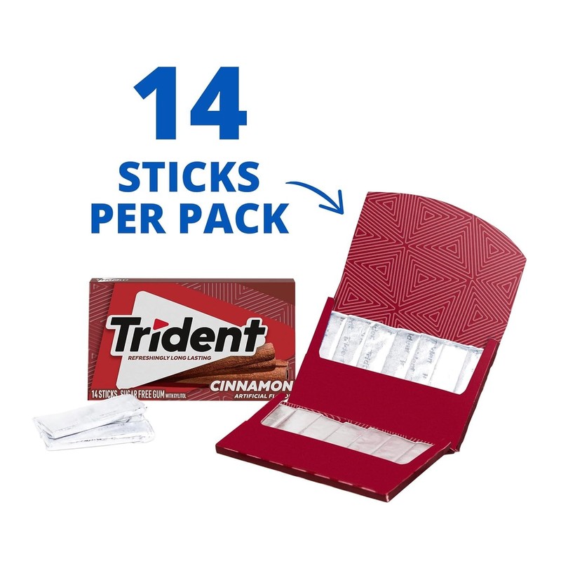 Trident Cinnamon Sugar Free Gum Pack of 3 14 Count