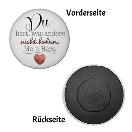 Heart Magnet Round with Saying Du besitzt Mein Herz Valentine's Day Romantik herzliche Liebe Liebesbote as Valentine's Gift