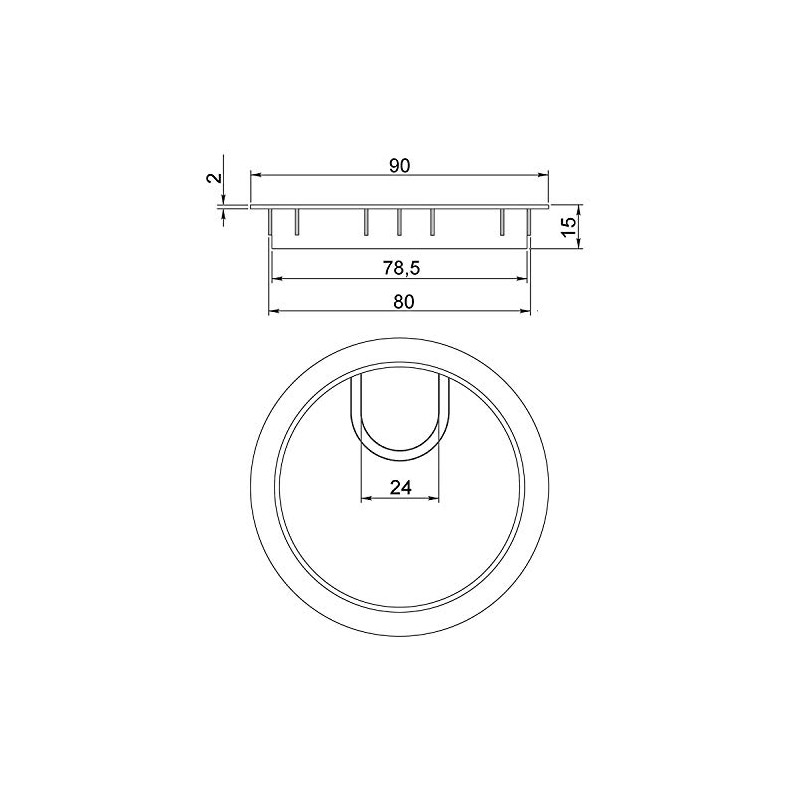 SOTECH 2 x Cable Ducts Matt Black Diameter 80 mm