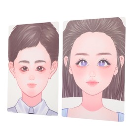 NUOBESTY 2pcs Face Painting Practice Board Washable and Reusable Template for Makeup Artists Sturdy Pet Material for Skill Enhancement and Simulation Drawing