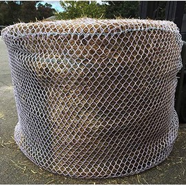 KNOTLESS Heavy Duty 5mm Thick Round Bale Slow Feed Hay Net 6x6 (Hole_Size_2.5 inches)