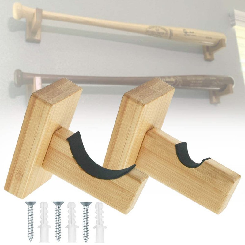 Shiwaki Baseball Bat Rack Bamboo Wood Baseball Rack Hanging Baseball