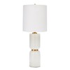 Creative Co-Op Stacked Glass Base Table Lamp with Cotton Drum
