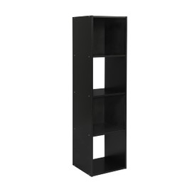 OneSpace 4-Cube Shelf Organizer, Cube Bookcase for Home or Office, Black