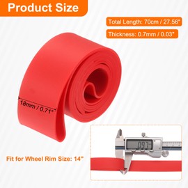 sourcing map Bike Tire Liners for 14" Bike Tires Puncture Proof TPU Bicycle Inner Tube Flat Protector Tire Liner for Mountain and Road Bicycle, Red