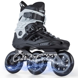 OBENSKY Adults Roller Blades for Women & Men, Inline Skates High Professional Roller Skate Blade for Teens, Fitness & Recreation Racing Skates, Black & Gray, Size 6.5-10.5
