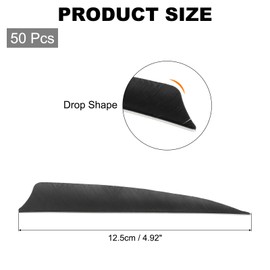 sourcing map Arrow Vanes Arrow Fletching 5" Shield Shape Turkey Feathers for Hunting DIY Shooting(Black, Pack of 50)