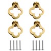Newsmy 4 Pcs Flower Drop Ring Drawer Cupboard Knobs, Solid