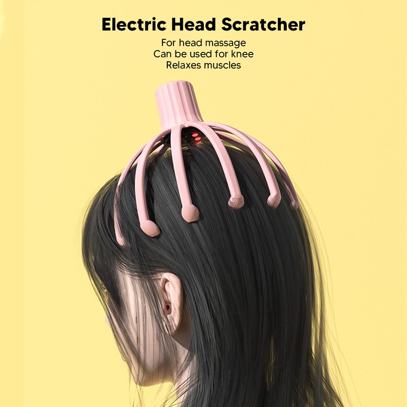 Electric Head Massage Scratcher Cordless 12 Fingers Deep Relaxation Stress
