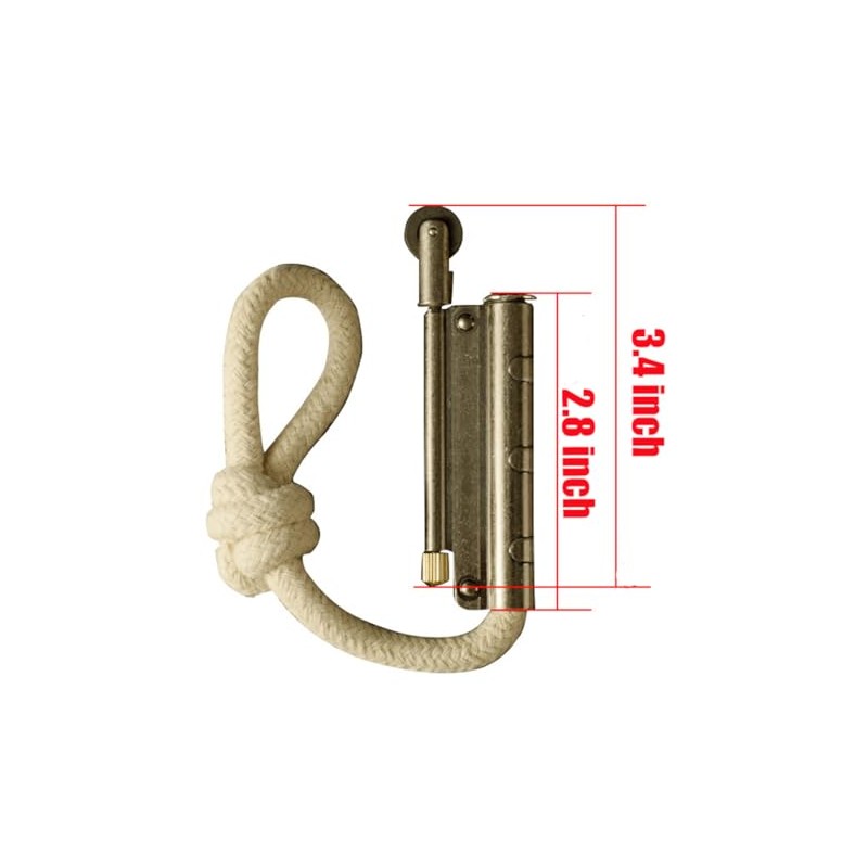 Vintage Style Rope Lighter, Metal Casing with Cotton Wick, Windproof