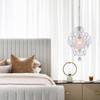 FLSFU Modern Mini Chandelier,White Retro Crystal Light Fixtures Ceiling Mount