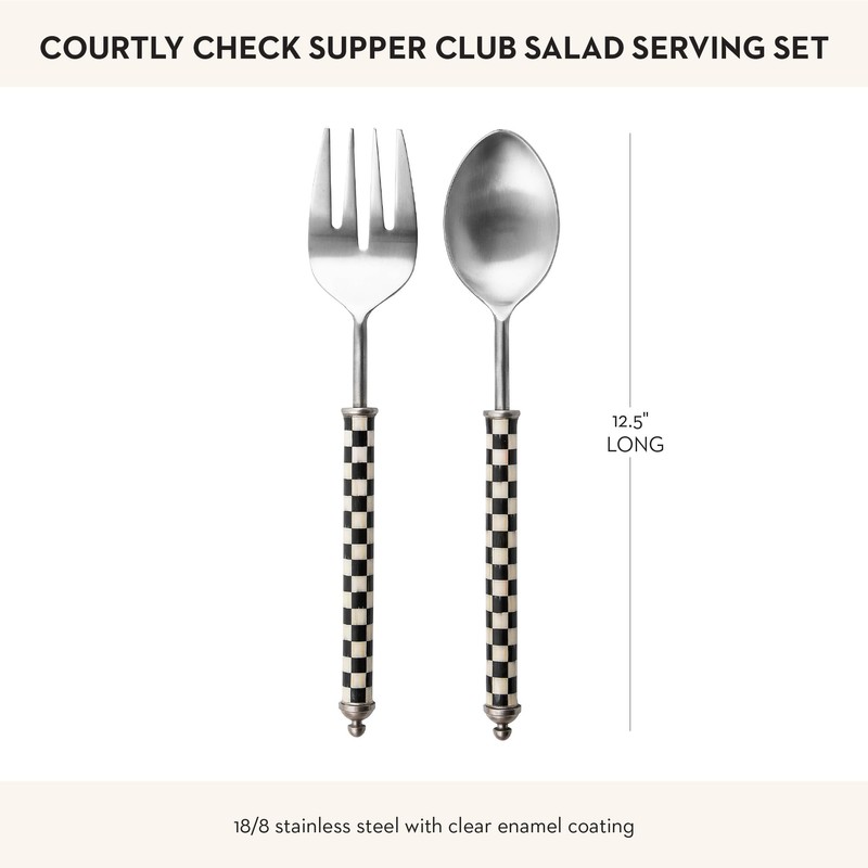 MACKENZIE-CHILDS Supper Club Salad Serving Set, Fork and Spoon Salad