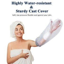 EVERCRYO Waterproof Adult Short Arm Cast Cover for Shower, Bath - Reusable Cast and Bandage Protector - Watertight Protection for Broken Arm, Hand, Finger, Wrist (Grey)