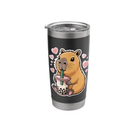 Capybara Bubble Tea Lovely Cute Capyboba Boba Milk Tea Stainless Steel Insulated Tumbler