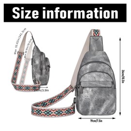 NPJGKY Small Sling Bag for Women and Men PU Crossbody Bags Fanny Pack Chest Bag for Travel (Light gray crossbody bag)