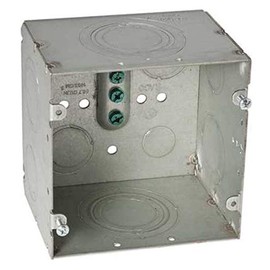 RACO 2-Gang Electrical Box, 4-11/16" x 4-11/16" x 3-1/4", Steel, Compact, Not Water Resistant