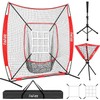 FITFIZZ 7x7 ft Baseball Net for Batting Pitching Hitting, Softball