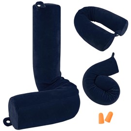 PG6 Twist Memory Foam Travel Pillow for Neck, Chin, Lumbar and Leg Support-for Travling on Airplane, Train, Bus or at Home-Adjustable, Bendable Roll Pillow with Washable Soft Cover