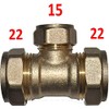 22mm x 22mm x 15mm Compression Reducing Tee