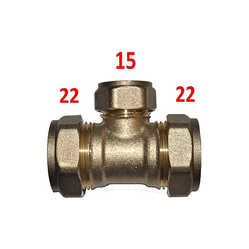 22mm x 22mm x 15mm Compression Reducing Tee