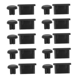 SHOWERORO 10 Pairs Type C Earphone Jack Plugs Black Dust Plugs for Phones Laptops Easy to Install Compatible with Type C Devices Protects Against