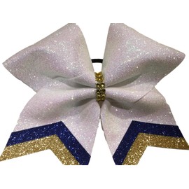 Glitter Cheer Bow White