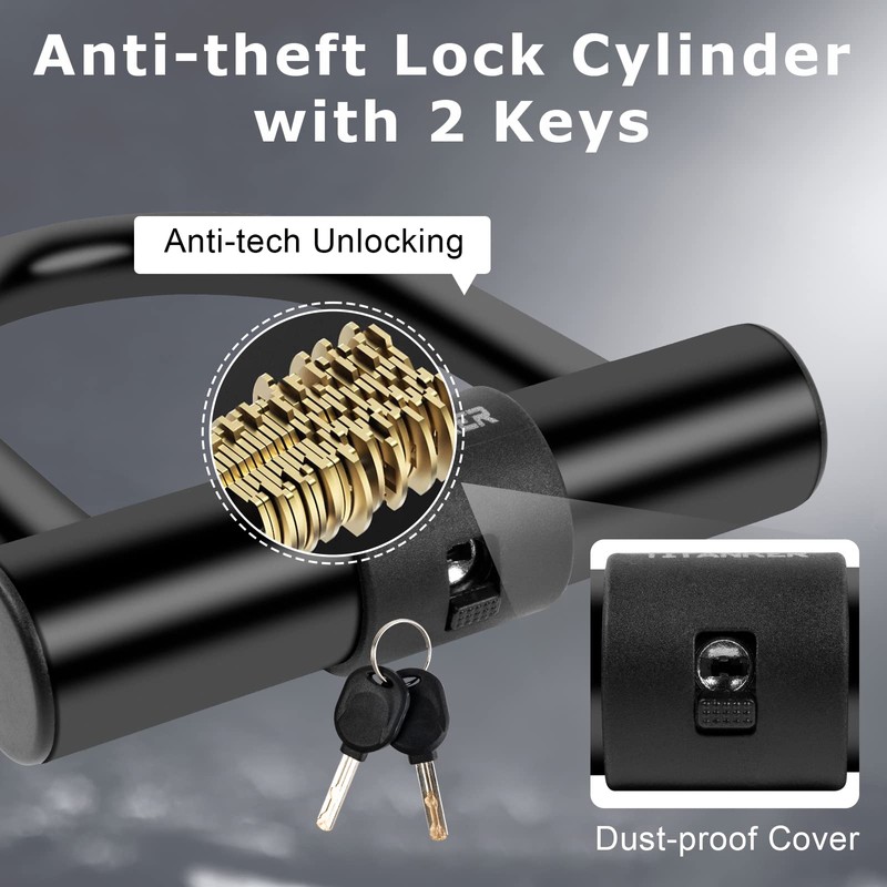 Titanker Bike Chain Lock with U Lock, 3 Feet Bicycle
