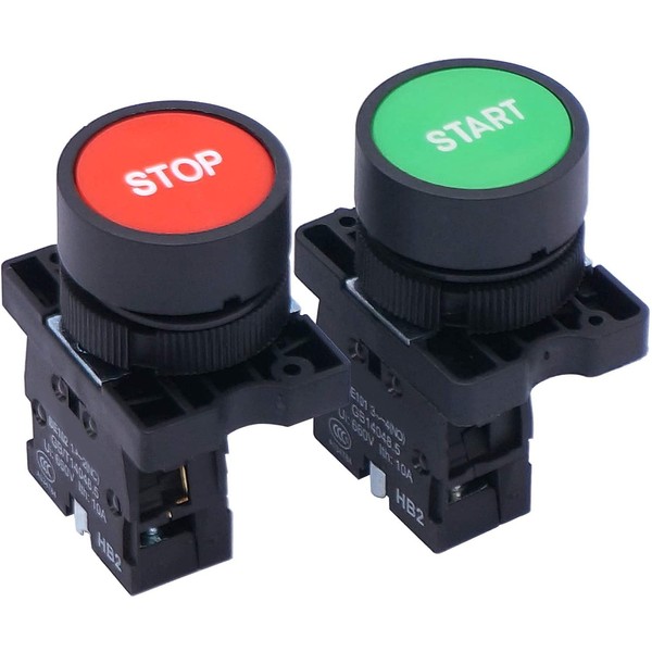 Taiss Momentary Push Button Switch Start/Stop Red Green Sign NO