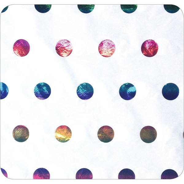 Jillson Roberts 24 Sheet-Count Hot Stamped Tissue Paper Available in 7 Colors, Metallic Rainbow Dots
