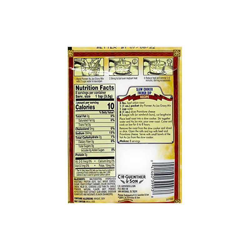 Pioneer Brand French Dip Au Jus Gravy Mix 1oz -