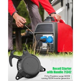LANDSIN 71342 Recoil Starter with Handle Fit for Predator Surge 1400W Running 1100W Inverter Generator, Replacement 59186 57063, Black