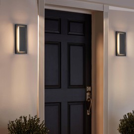 tewei 2 Pack Modern LED Outdoor Wall Lights, Black Exterior LED Wall Sconce Lighting Fixtures, Square Mini Indoor Wall Sconce, 360° Beam Angle, 3000K Warm White Outdoor Lights for House Porch