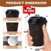 peibobow 16 oz Coffee Cups with Lids, 60 Pack Insulated