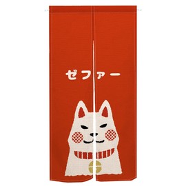 Leowefowa Japanese Noren Doorway Curtain Window Treatment Doorway Curtain Lucky Cat Printed Tapestry Door Curtain for Ukiyoe Room Divider Panel Kitchen Home Decoration 33.5" Width x 70.9" Long(Red)