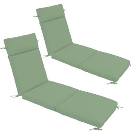 Chaise Lounge Cushion 80x26x3 Inch ?Set of 2 Outdoor Lounge Chair Cushions, Lounger Pad Replacement with Fade-Resistant, Removable & Machine-Washable Covers, Ideal for Patio Chaise Chairs, Sage Green