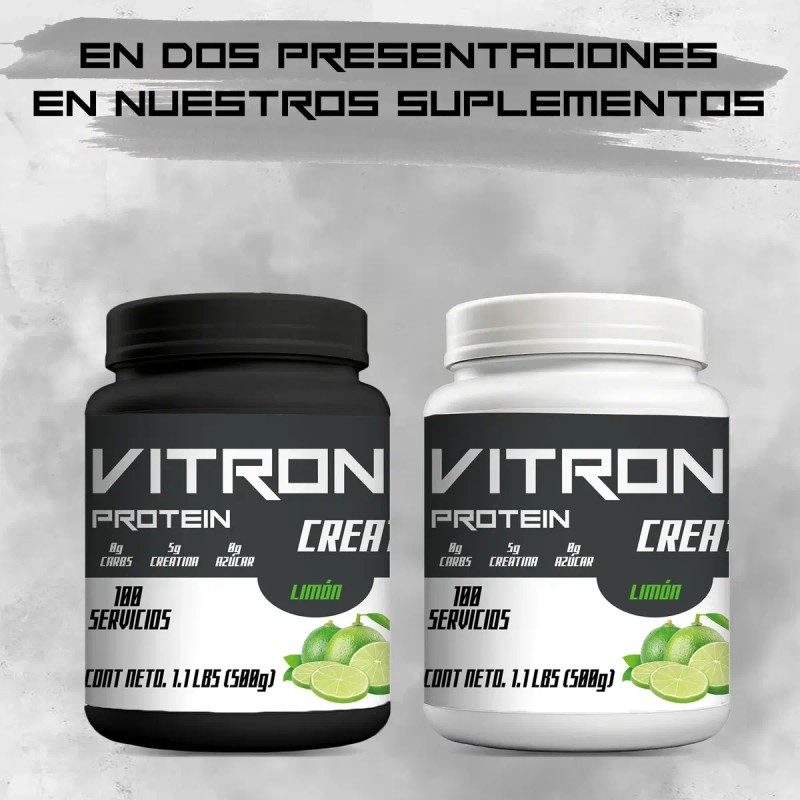 Creatina Monohidratada 500g Vitron Protein 100servis Polvo