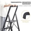 KINGRACK Aluminium 5 Step Ladder, Lightweight Step Stool with Non-Slip