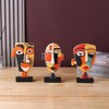 orenm Resin Mask Abstract Sculpture,Set of 3 African Art Figurines,Modern