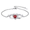 ChicSilver Infinity Heart Bracelet for Women 925 Sterling Silver Dainty
