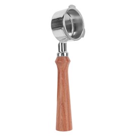 51mm Bottomless Portafilter Stainless Steel 3 Ears Bottomless Filter Holder Portafilter with Wooden Handle for Coffee Machine Replacement Part Style 3