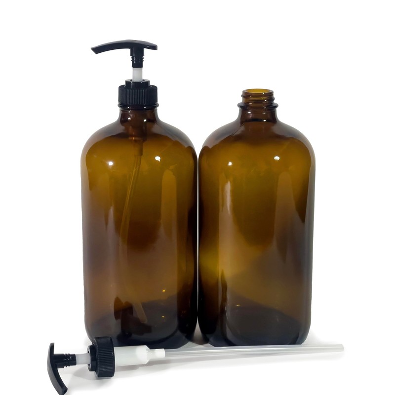 Vivaplex, 2, Large, 32 oz, Empty, Amber Glass Bottles with