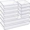 Criusia Drawer Organizer, 10 Pack Large Clear Plast Set, 3