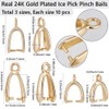 Beebeecraft 30Pcs 3 Sizes Pinch Bails 24K Gold Plated Snap